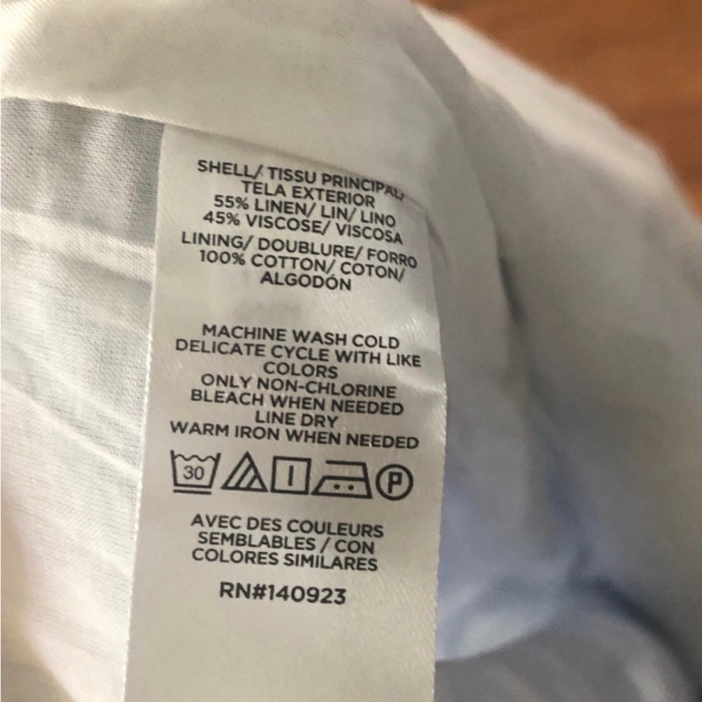 NWOT LOFT Corfu Weekend Linen Cotton Shift Dress Blue White Size 8 Summer - Picture 6 of 7